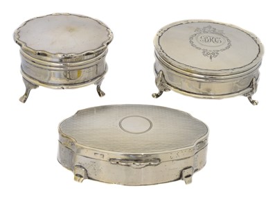 Lot 82 - Three silver trinket boxes