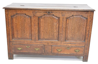 Lot 281 - 18th-century oak joint chest