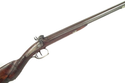 Lot 332 - Continental percussion double barrel shotgun by A. Grenoble