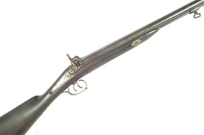 Lot 328 - Belgian percussion double barrel shotgun