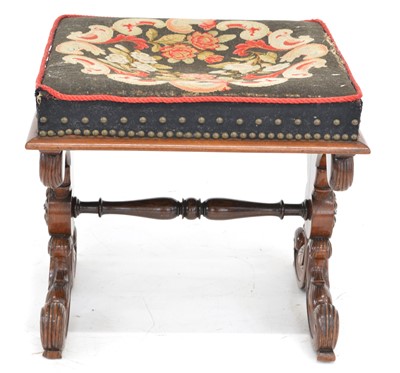 Lot 255 - William IV walnut footstool