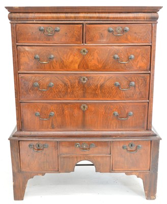 Lot 290 - Late 18th-century walnut veneered chest on stand