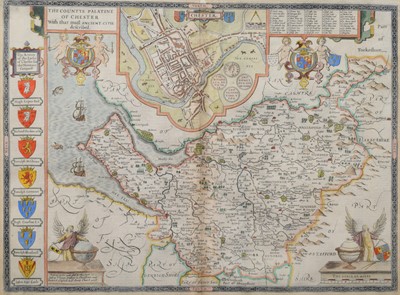 Lot 105 - John Speed, Cheshire, map.