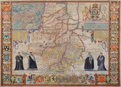 Lot 52 - John Speed, Cambridge, map.