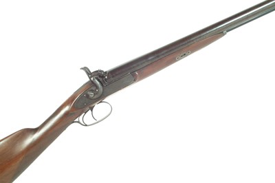 Lot 318 - Percussion double barrel 14 bore shotgun by R . Watmough