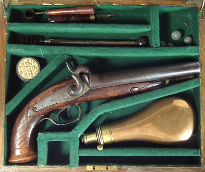 Lot 219 - Belgian percussion Howdah pistol
