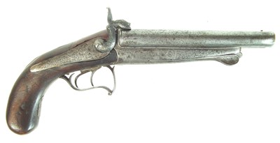 Lot 224 - Pinfire double barrel pistol