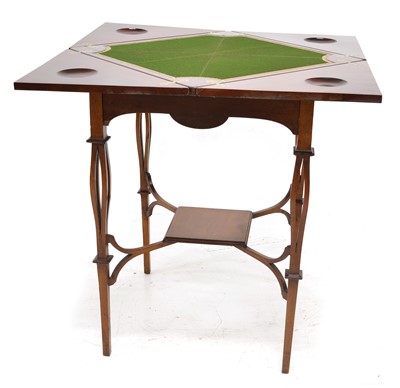 Lot 398 - Edwardian mahogany envelope card table