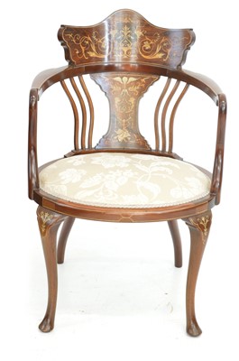 Lot 380 - Edwardian mahogany occasional armchair
