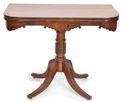 Lot 414 - George III mahogany fold over tea table