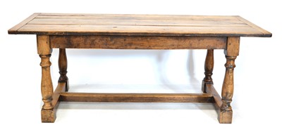 Lot 408 - Mid 20th century oak refectory table