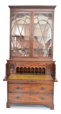 Lot 228 - Early 19th-century mahogany secretary bookcase