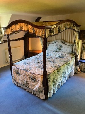 Lot 440 - Mid 19th century mahogany framed four-poster bed