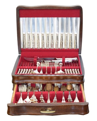 Lot 197 - A silver plated canteen of cultery by Walker & Hall