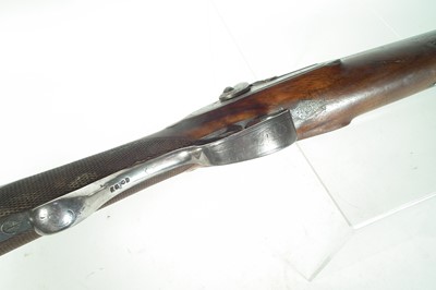 Lot 322 - Percussion silver mounted double 14 bore shotgun by Smith