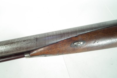 Lot 322 - Percussion silver mounted double 14 bore shotgun by Smith