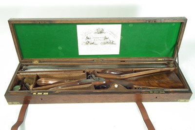 Lot 322 - Percussion silver mounted double 14 bore shotgun by Smith