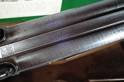 Lot 322 - Percussion silver mounted double 14 bore shotgun by Smith