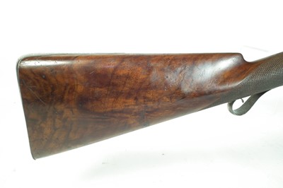 Lot 322 - Percussion silver mounted double 14 bore shotgun by Smith