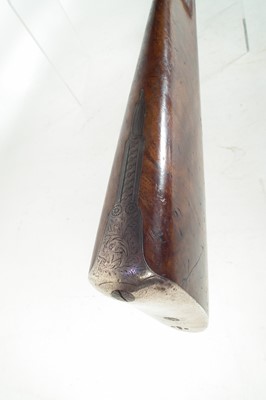 Lot 322 - Percussion silver mounted double 14 bore shotgun by Smith