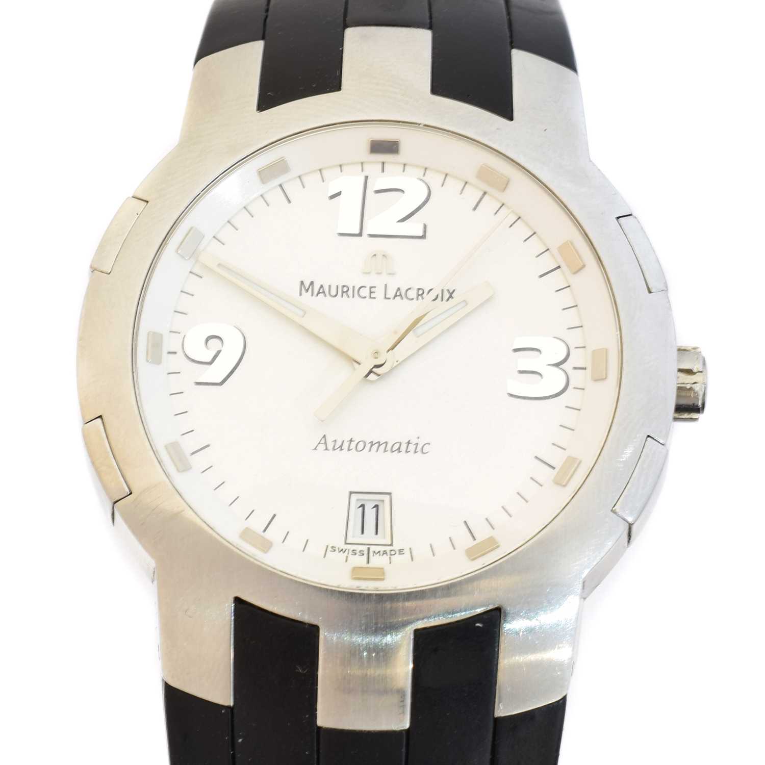 Lot 172 - A stainless steel Maurice Lacroix 'Milestone' automatic wristwatch