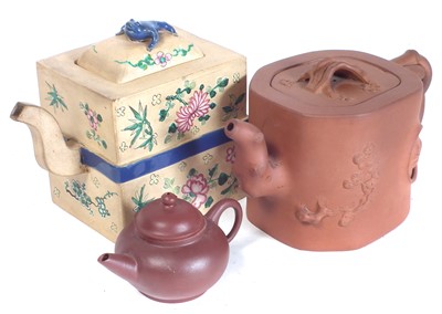 Lot 148 - Three Chinese Yixing teapots