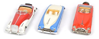 Lot 69 - Three 1950's convertible tinplate cars