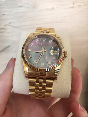Lot 189 - An 18ct gold Rolex Oyster Perpetual Datejust wristwatch