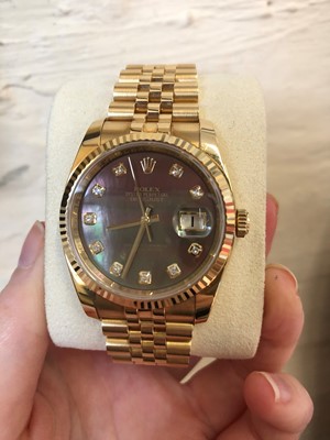 Lot 189 - An 18ct gold Rolex Oyster Perpetual Datejust wristwatch