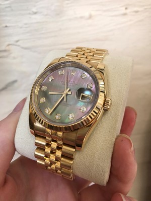 Lot 189 - An 18ct gold Rolex Oyster Perpetual Datejust wristwatch