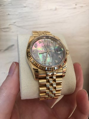 Lot 189 - An 18ct gold Rolex Oyster Perpetual Datejust wristwatch