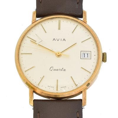 Lot 95 - A 9ct gold cased Avia Quartz wristwatch