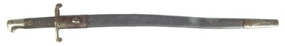 Lot 104 - 1858 pattern volunteer Yataghan sword bayonet and scabbard