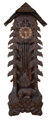 Lot 148 - Bavarian Black Forest Long Case Cuckoo Clock