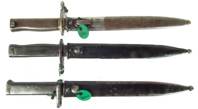 Lot 33 - Three Turkish Ersatz bayonets and scabbards.