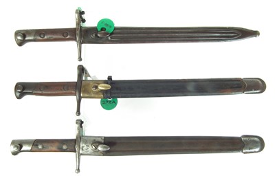 Lot 36 - Three Italian bayonets and scabbards