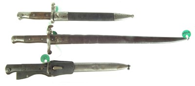 Lot 51 - Three bayonets and scabbards