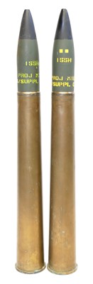 Lot 130 - Two inert  76.2mm x 636 x 114 shells