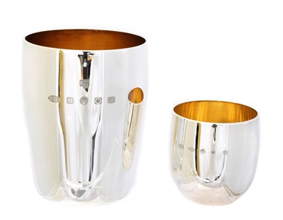 Lot 181 - Two Elizabeth II Britannia silver beakers