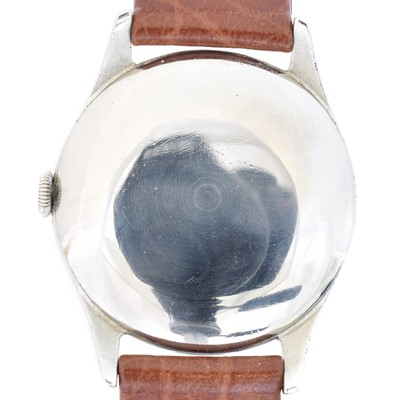 Lot 196 - A 1950s Movado for Tiffany & Co. Calendomatic manual wind wristwatch
