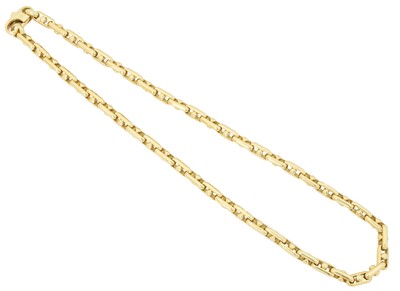 Lot 87 - An 18ct gold fancy link necklace