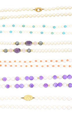 Lot 37 - A selection of cultured pearl necklaces
