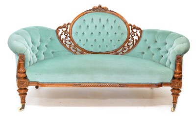 Lot 361 - Victorian walnut drawing room couch