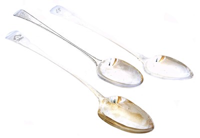 Lot 202 - Three silver serving spoons