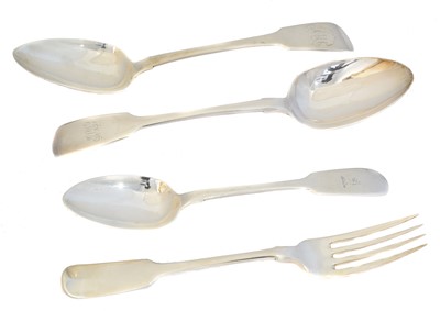 Lot 170 - A selection of George III and later Dublin silver flatware