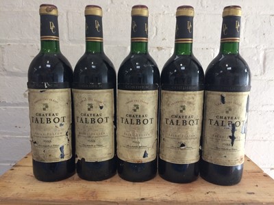 Lot 28 - 5 bottles Chateau Talbot Grand Cru Classe St Julien 1988 (5 vts)