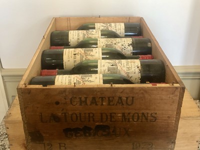 Lot 32 - 12 Bottles Chateau La Tour de Mons Cru Bourgeois Margaux 1972