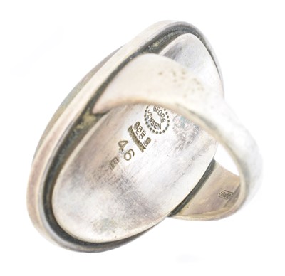Lot 104 - A Georg Jensen tiger's eye ring, no. 46E