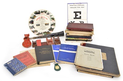 Lot 81 - Collection of Railwayana to include books, notepads, signal lever collars and a lookout horn