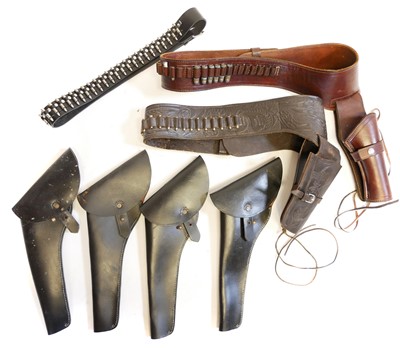 Lot 156 - Two Western revolver holster rigs and other holsters